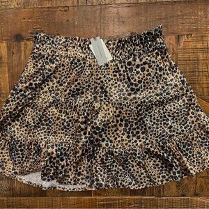 Anthropologie Animal Print Skater Skirt